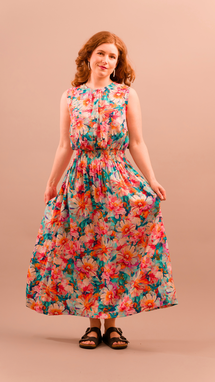 Juno Dress - Watercolour Garden