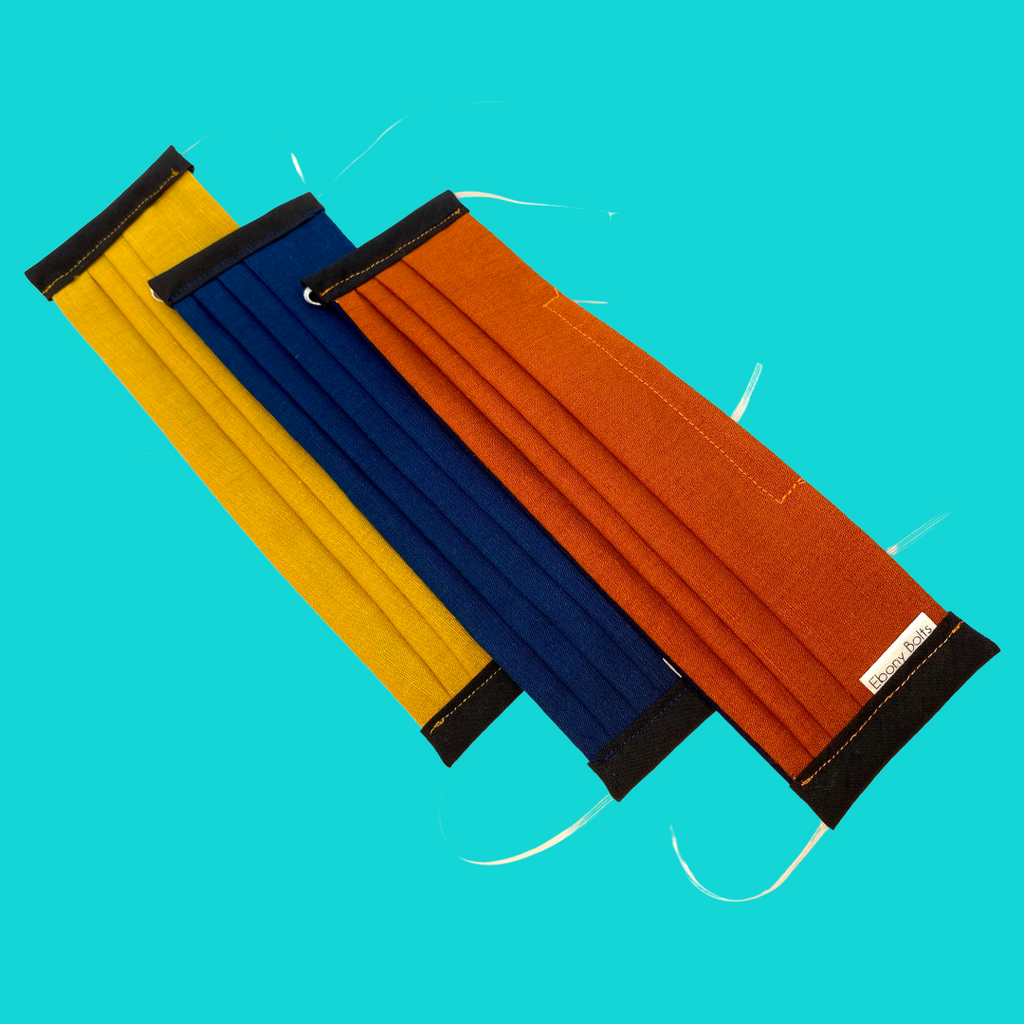 Triple Layer Pleated Fabric Face Mask